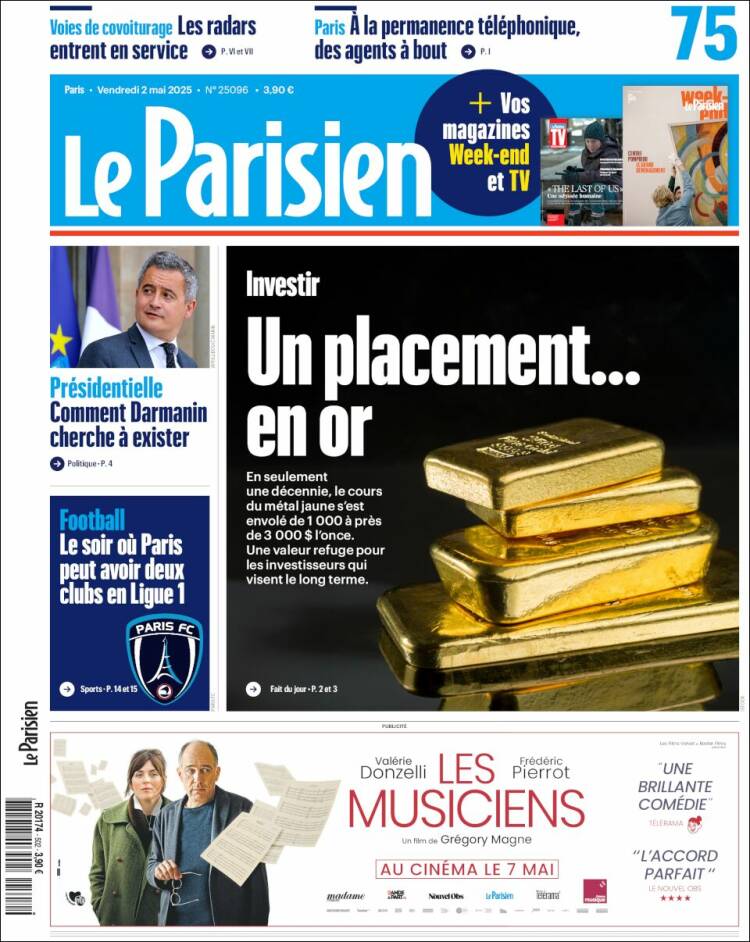 Portada de Le Parisien (Francia)