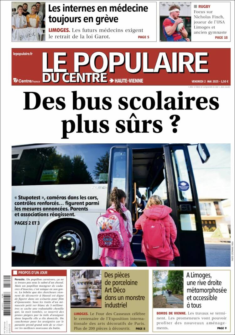 Portada de Le Populaire du Centre (Francia)