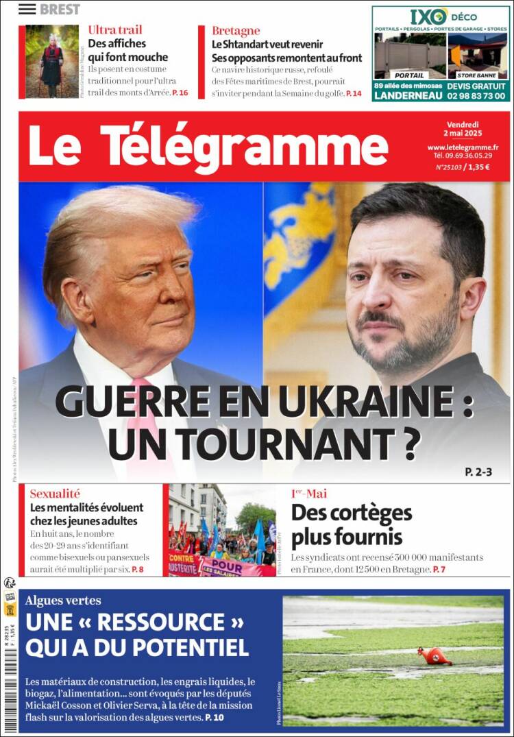 Portada de Télégramme (Francia)