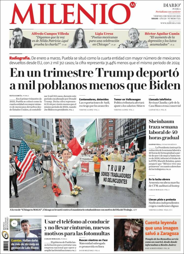 Portada de Milenio de Puebla (México)