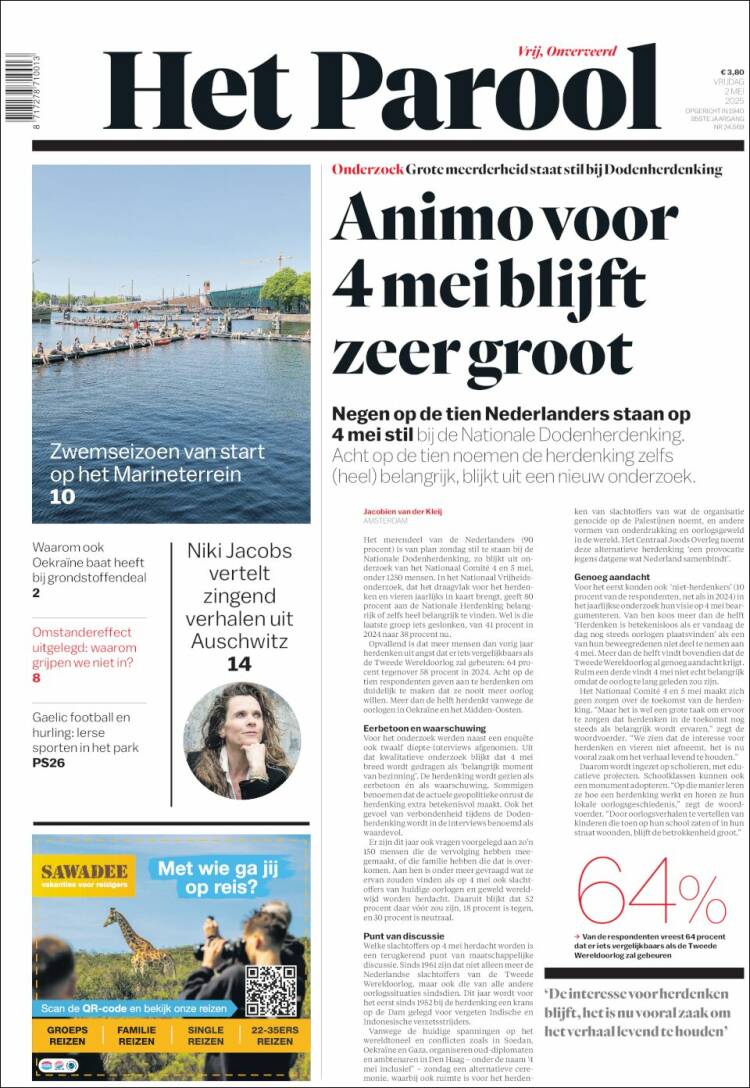 Portada de Het Parool (Países Bajos)