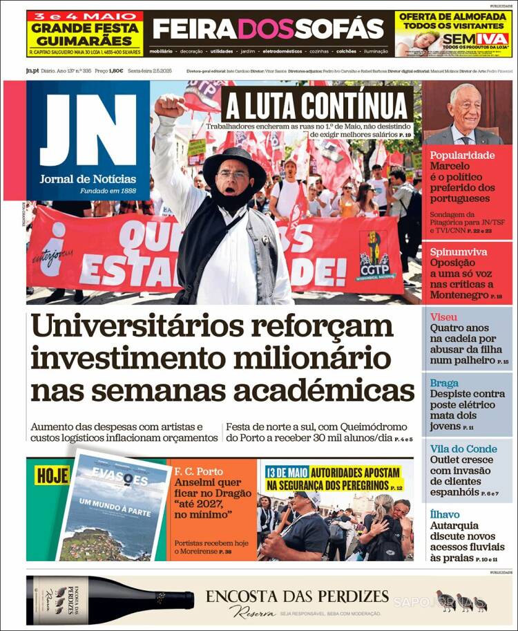 Portada de Jornal de Notícias (Portugal)