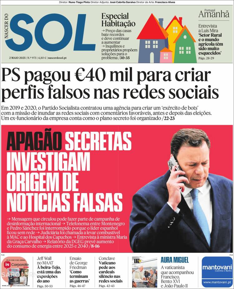 Portada de Jornal Sol (Portugal)