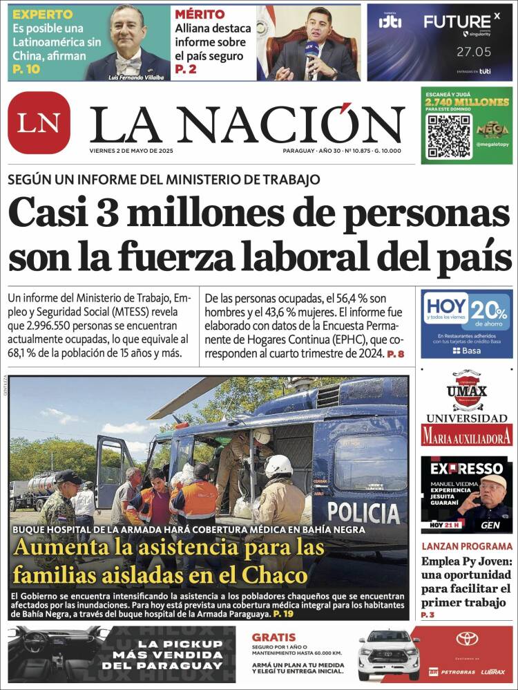 Portada de La Nación (Paraguay)