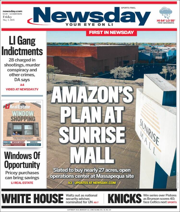 Portada de Newsday (USA)