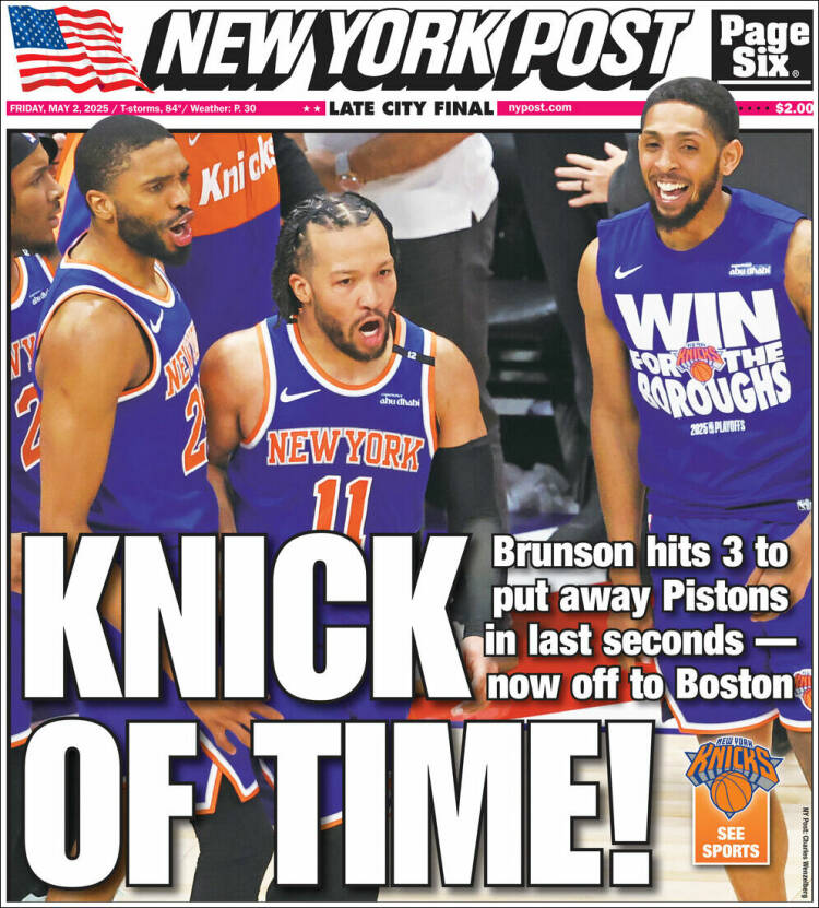 Portada de New York Post (USA)