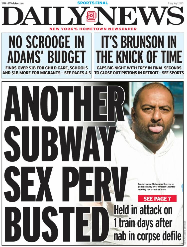 Portada de Daily News - New York (USA)