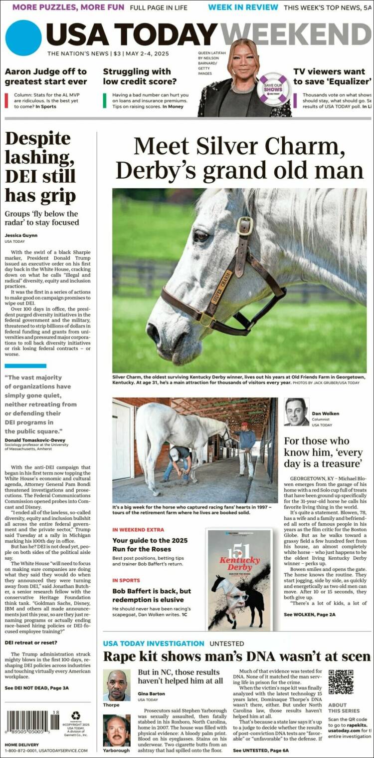 Portada de USA Today (USA)