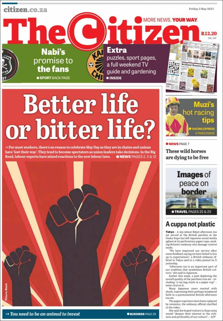 Portada de The Citizen (Sud&aacute;frica)