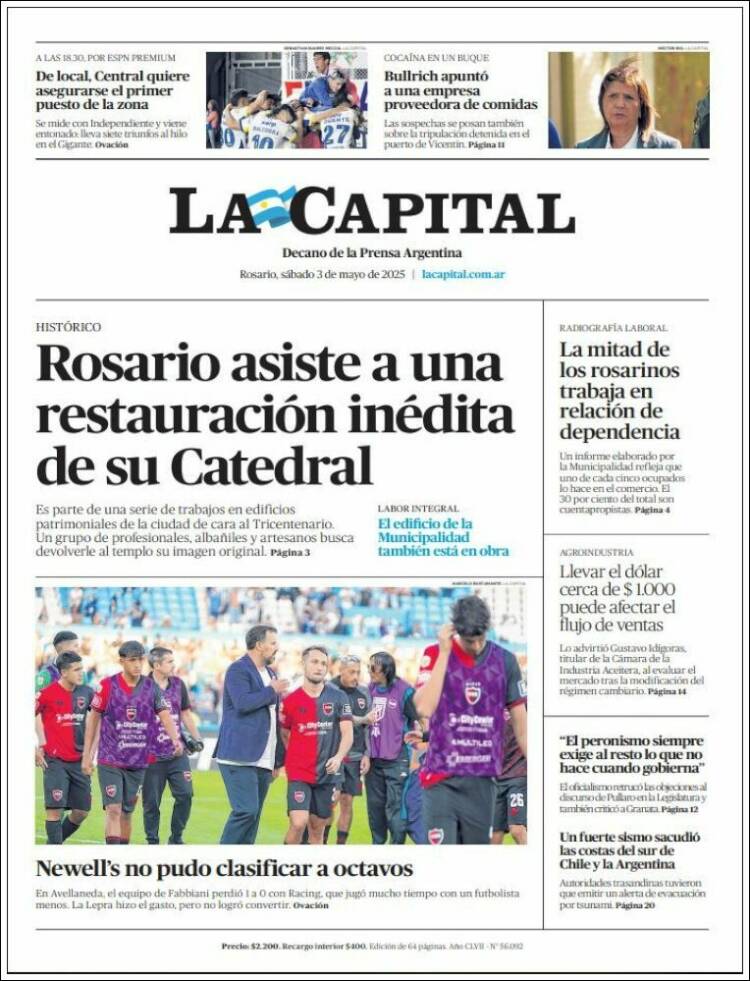 Portada de La Capital - Rosario (Argentina)