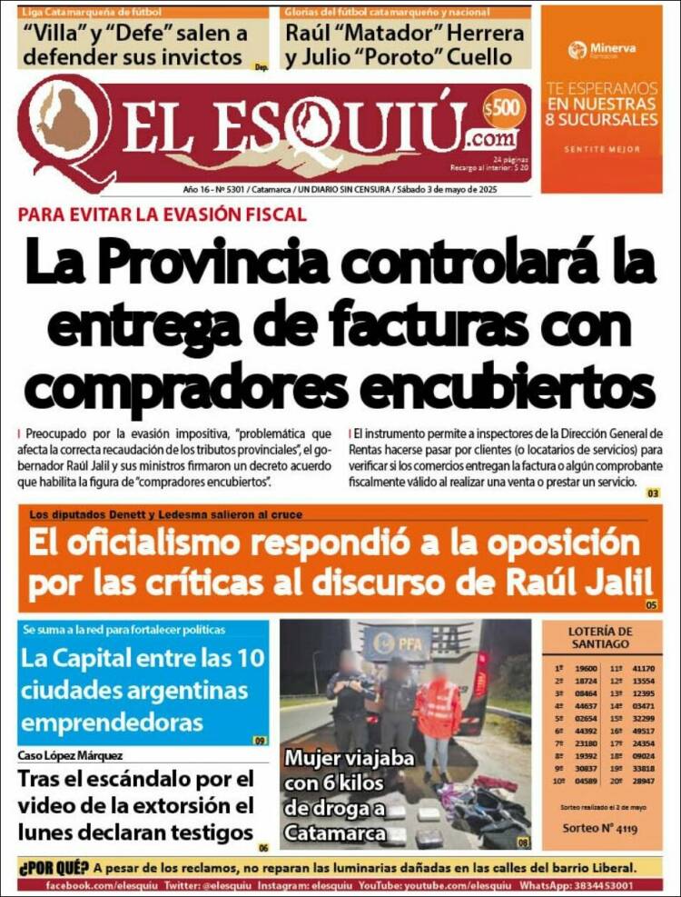 Portada de El Esquiu (Argentina)