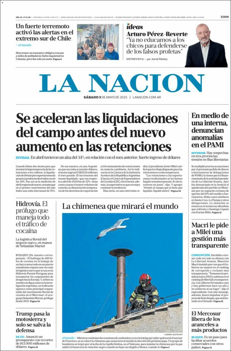 Portada de La Nación (Argentina)