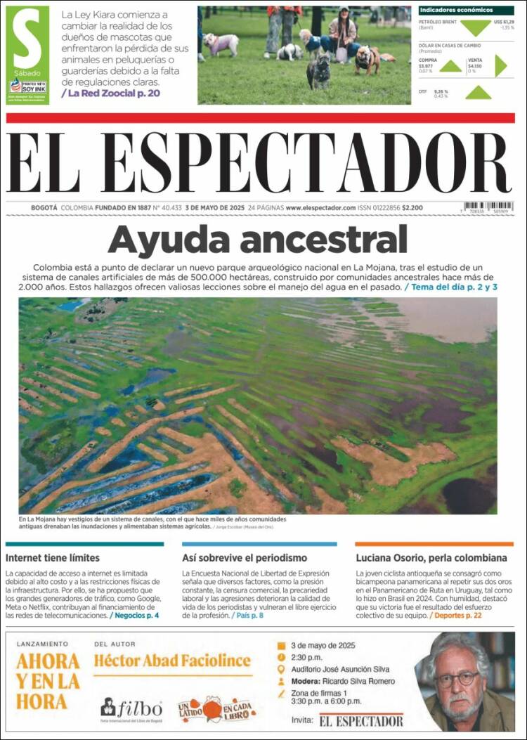 Portada de El Espectador (Colombia)