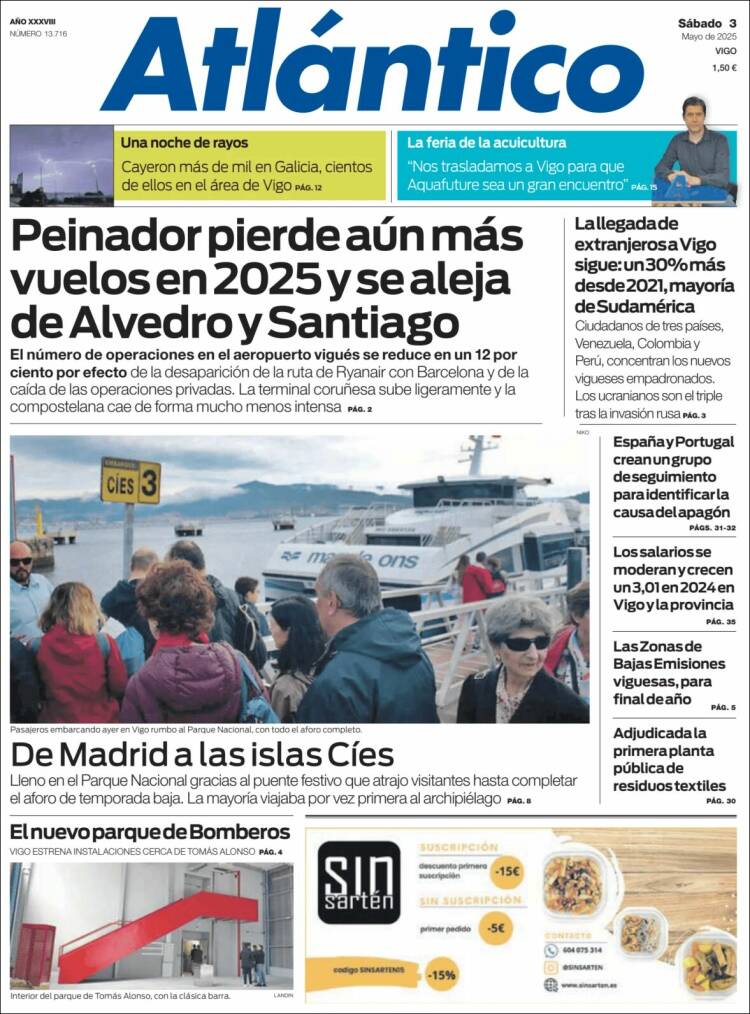 Portada de Atlántico Diario (España)