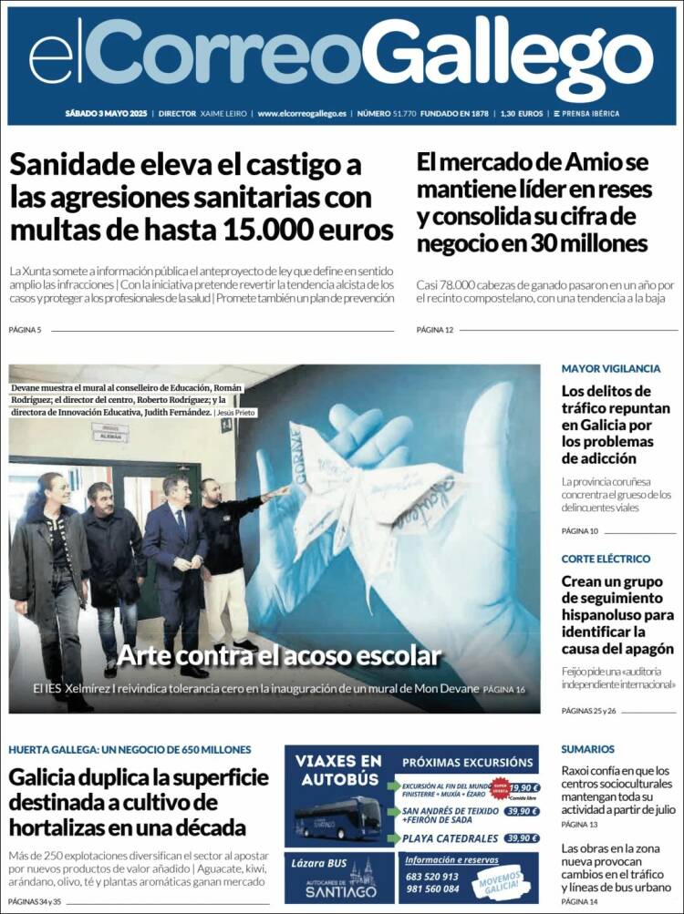 Portada de El Correo Gallego (España)