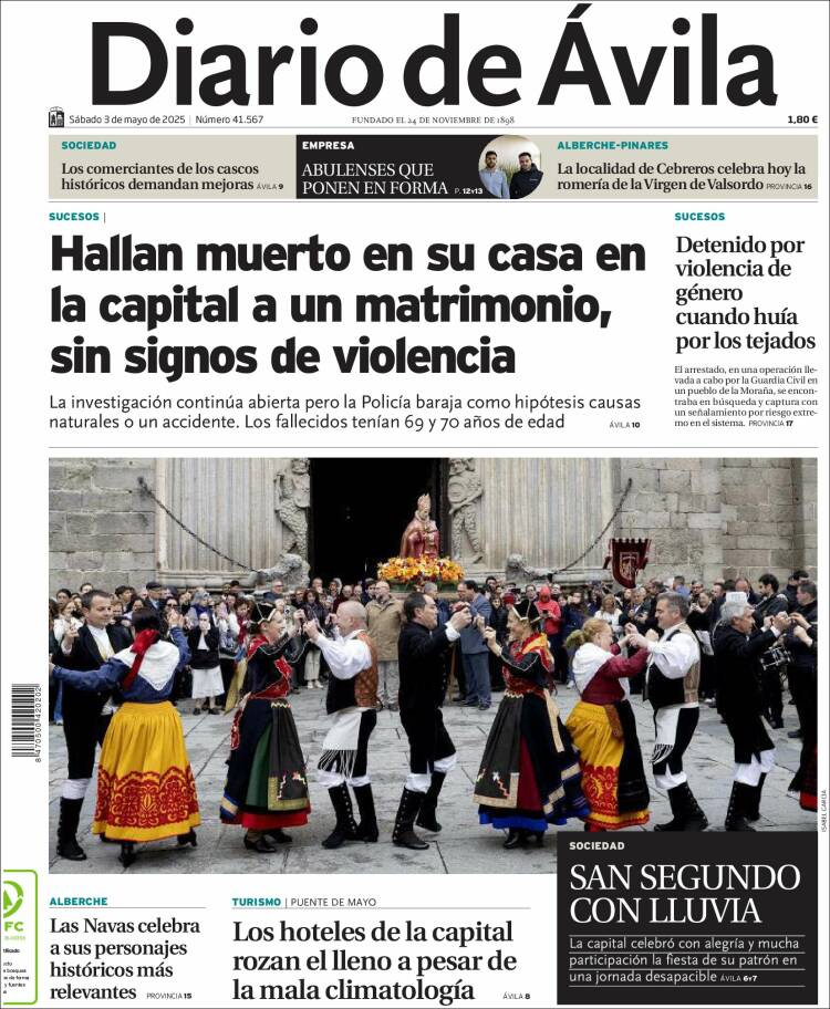 Portada de Diario de Ávila (España)