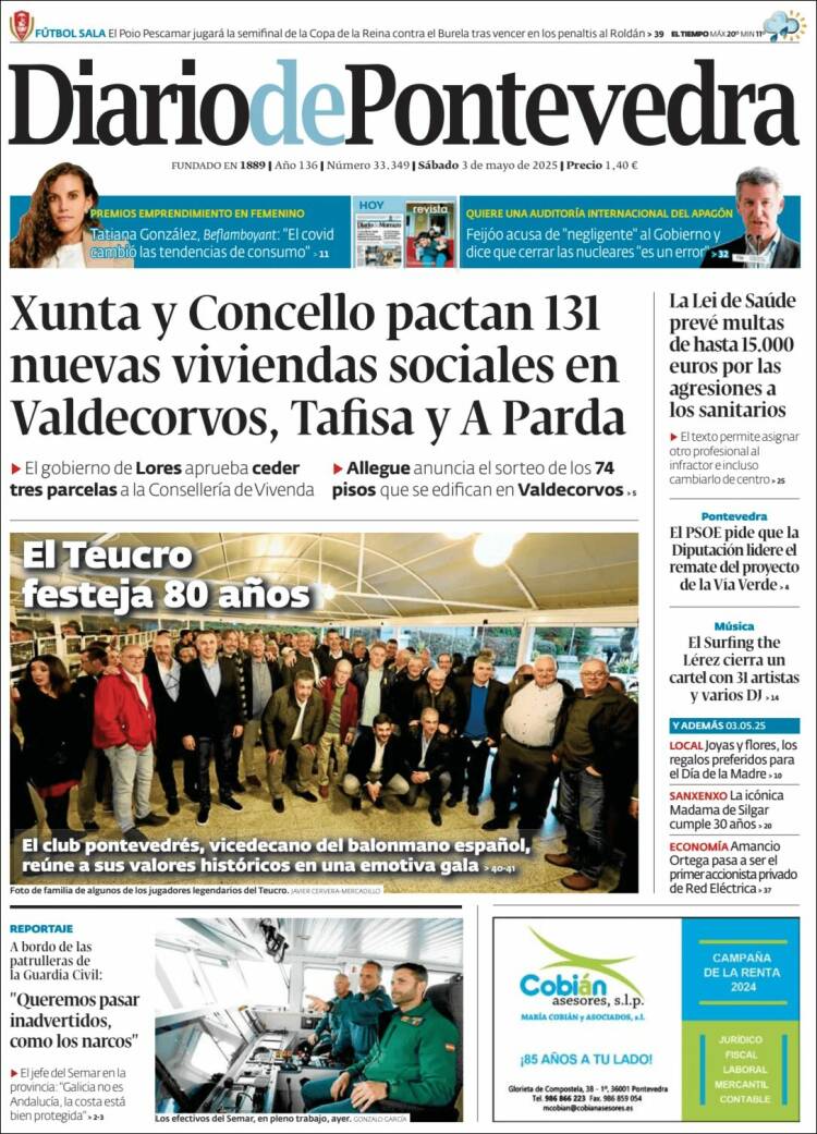 Portada de Diario de Pontevedra (España)