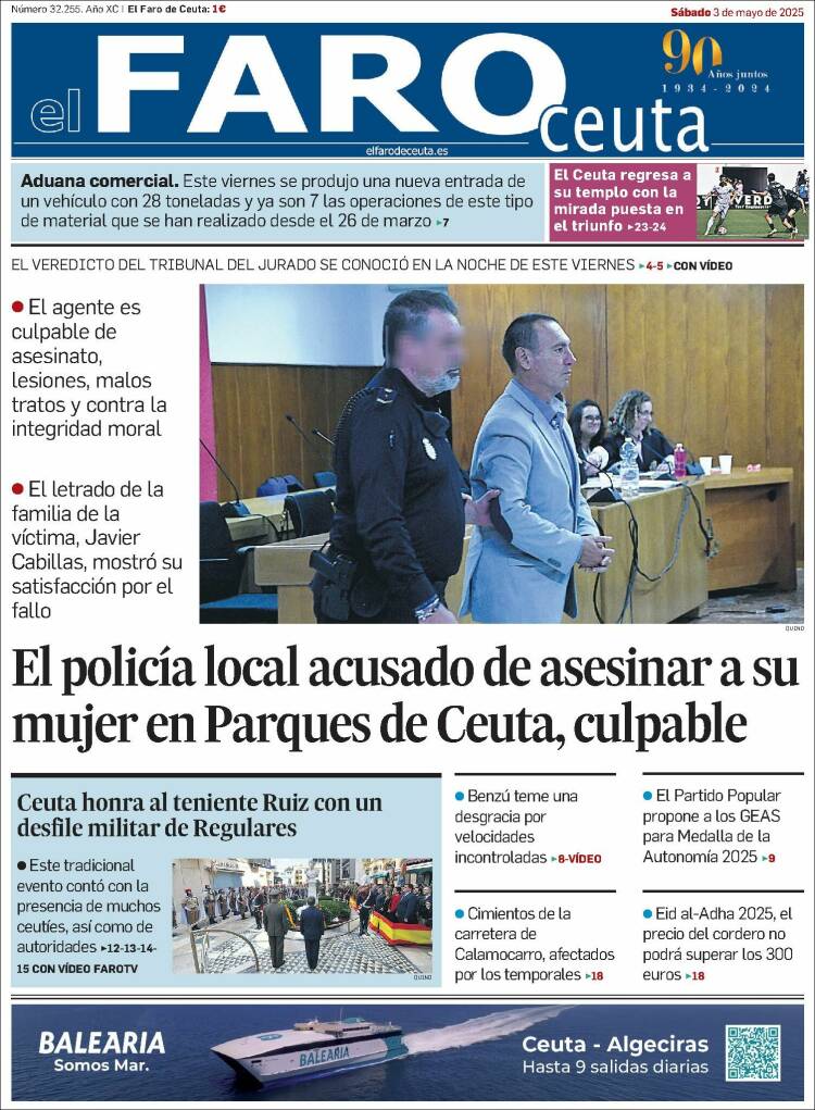 Portada de El Faro de Ceuta (España)