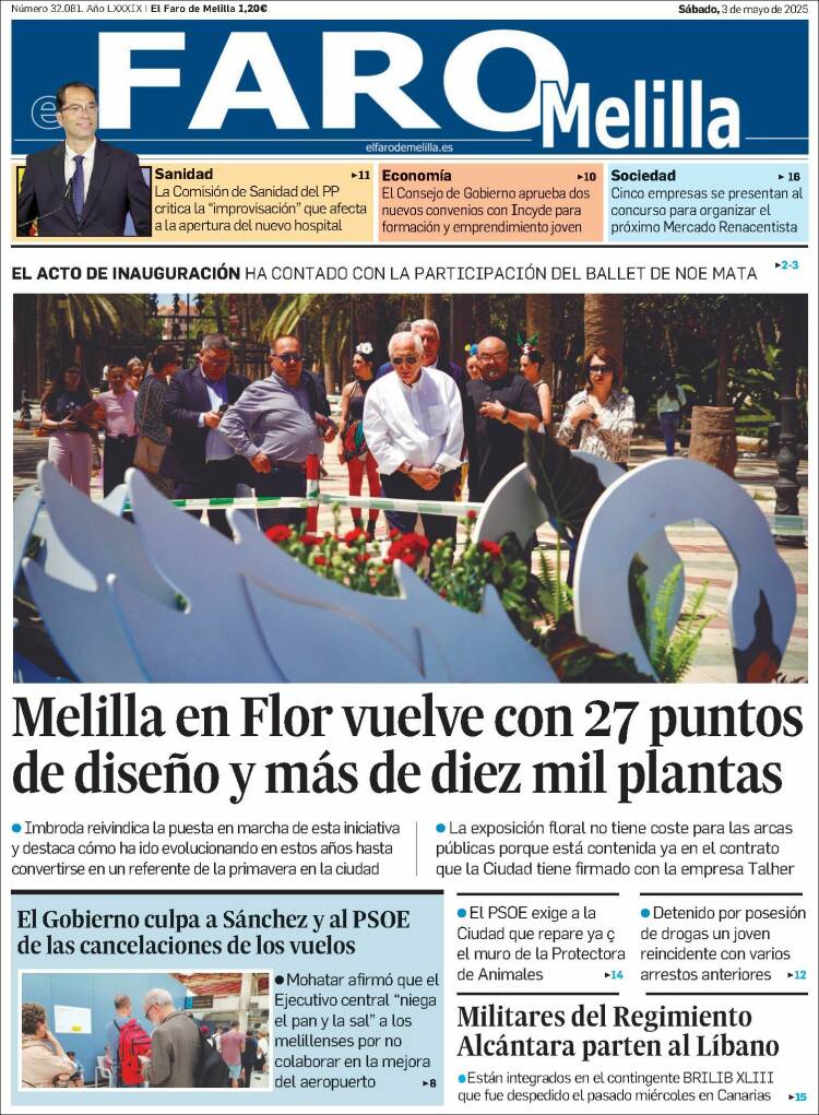 Portada de El Faro de Melilla (España)