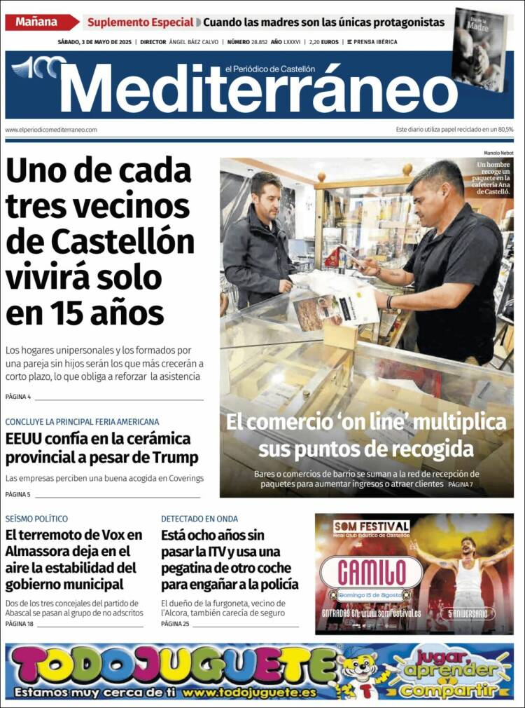 Portada de El Periódico Mediterraneo (España)