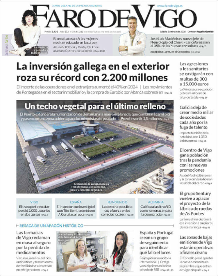 Portada de Faro de Vigo (España)