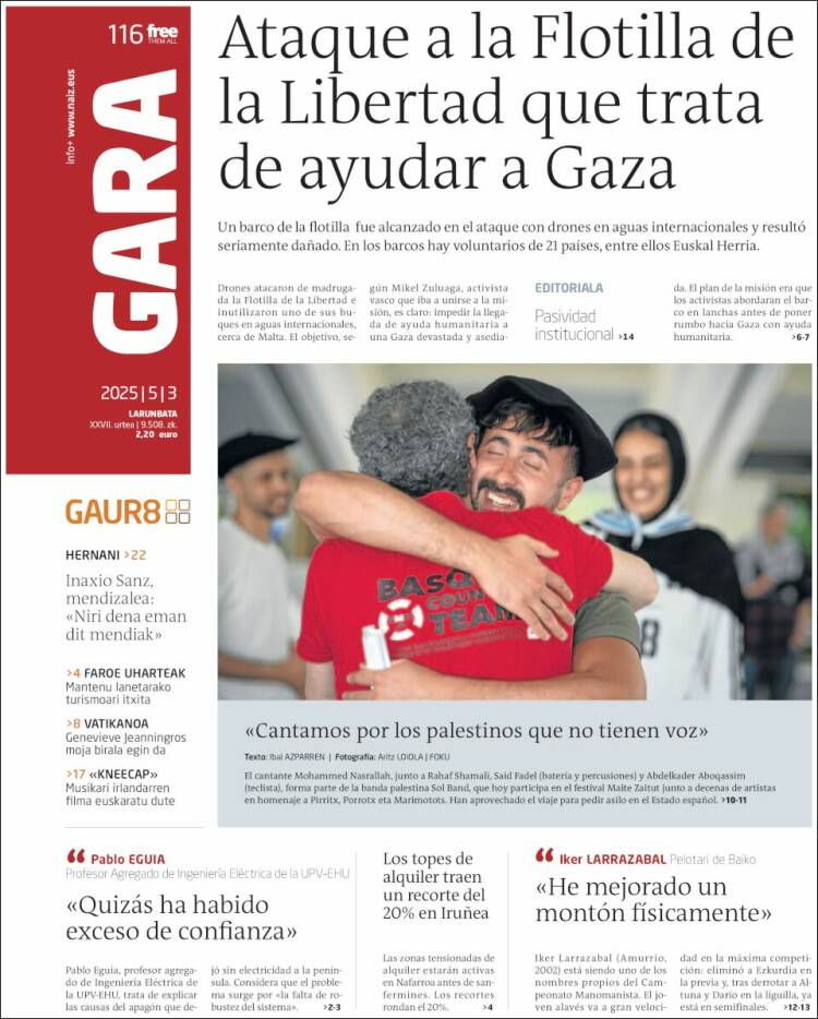 Portada de Gara (España)