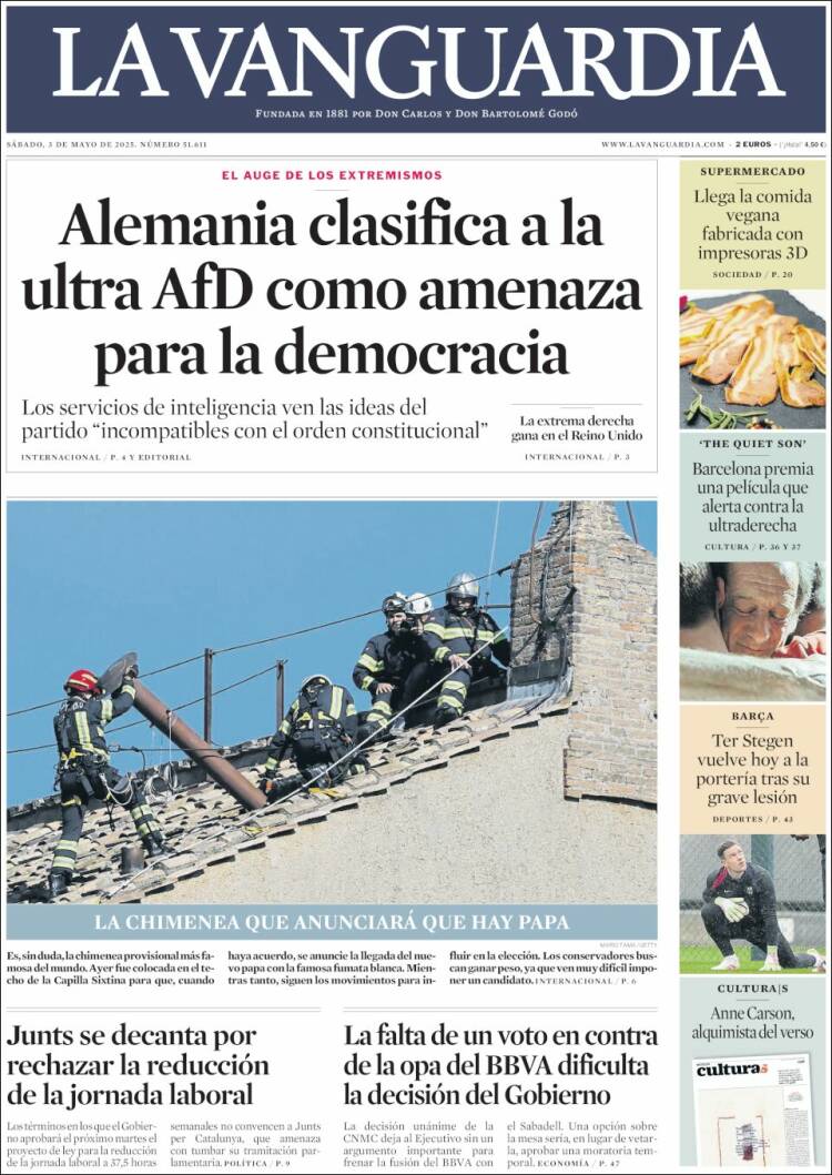 Portada de La Vanguardia (España)