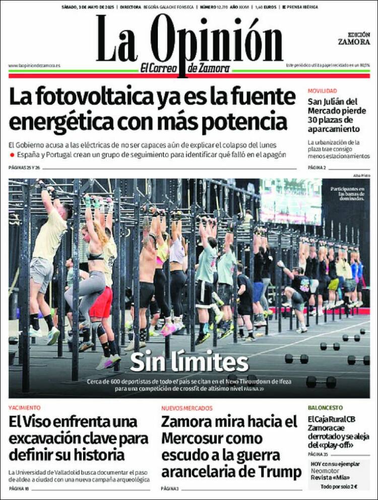 Portada de La Opinión - El Correo de Zamora (España)