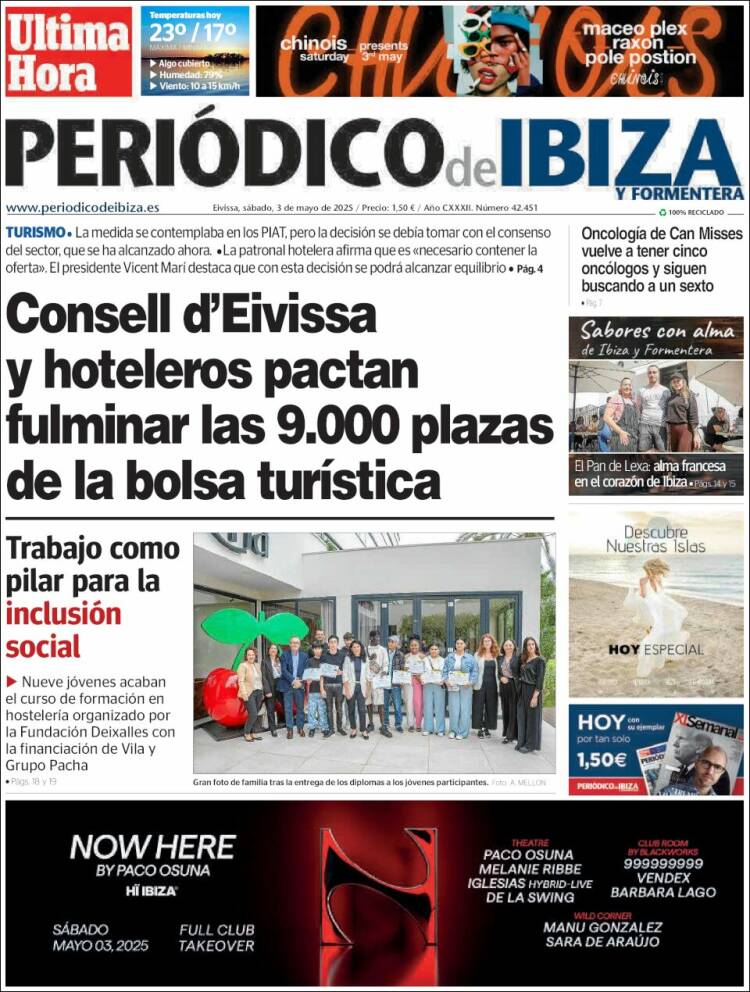Portada de Periódico de Ibiza (España)