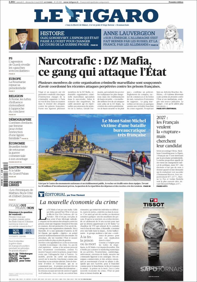Portada de Le Figaro (Francia)