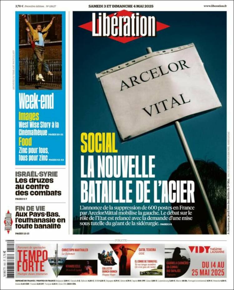 Portada de Libération (Francia)