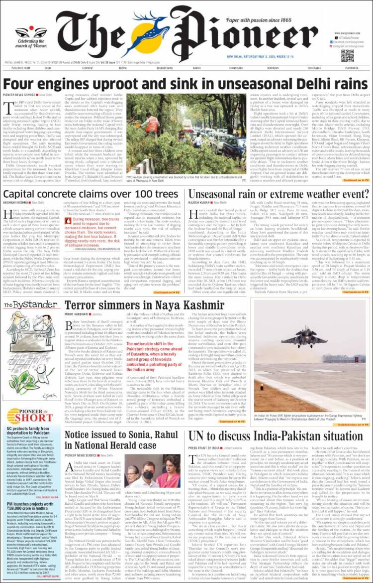 Portada de The Pioneer (India)