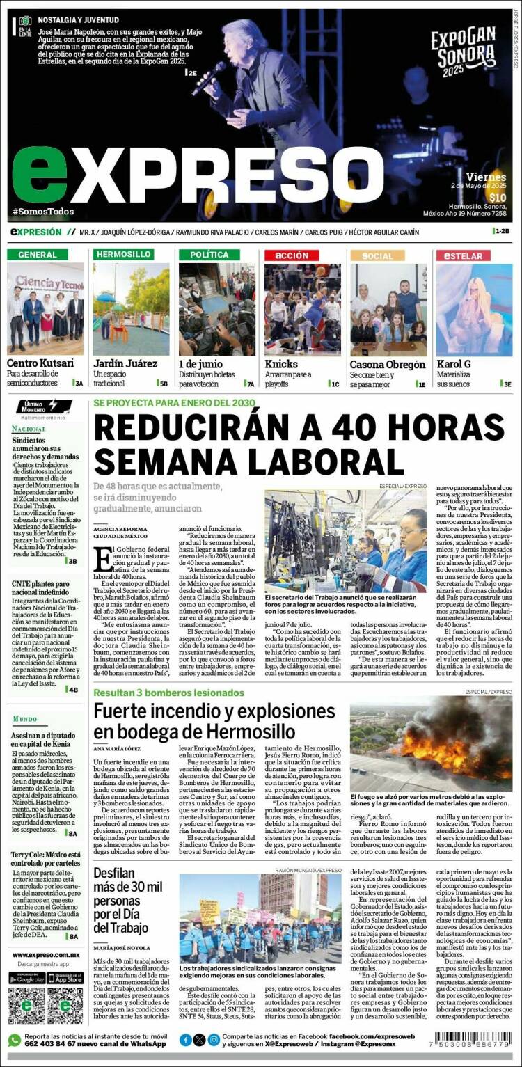Portada de Expreso (México)