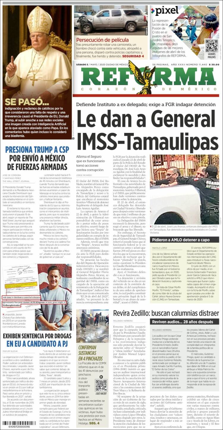 Portada de Reforma (México)