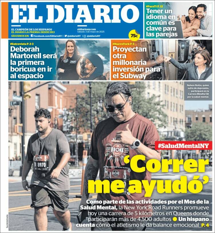 Portada de El Diario NY (USA)
