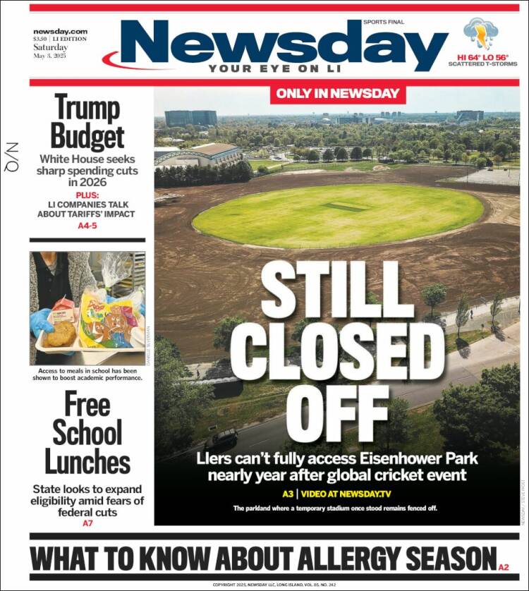Portada de Newsday (USA)