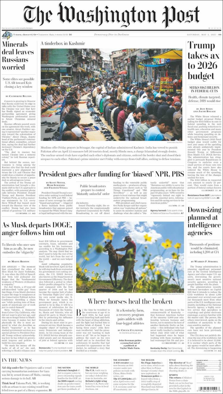 Portada de The Washington Post (USA)