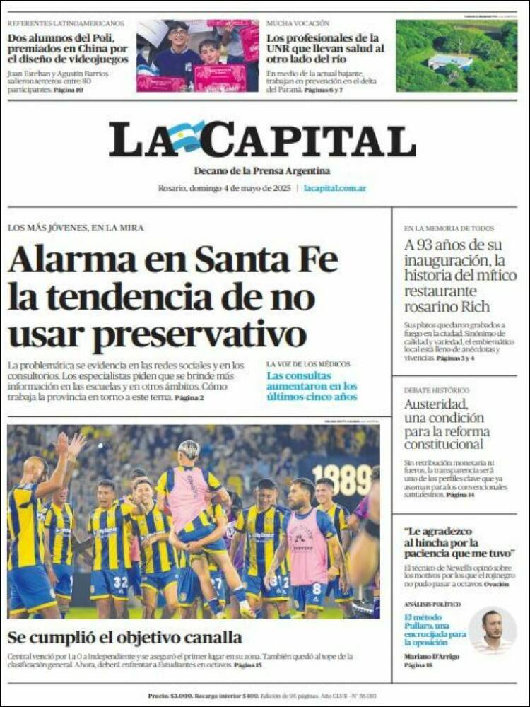Portada de La Capital - Rosario (Argentina)
