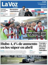 Portada de La Voz del Interior (Argentina)