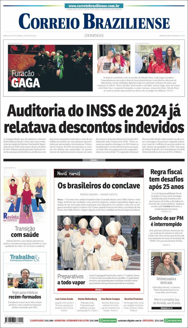 Portada de Correio Braziliense (Brasil)