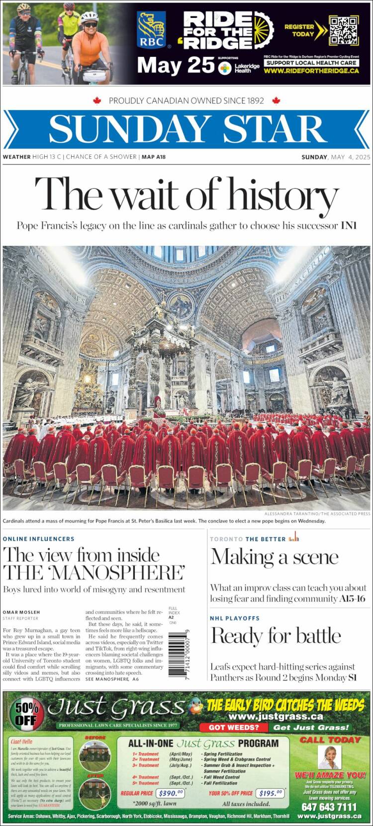 Portada de The Toronto Star (Canadá)