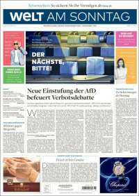 Portada de Die Welt (Allemagne)