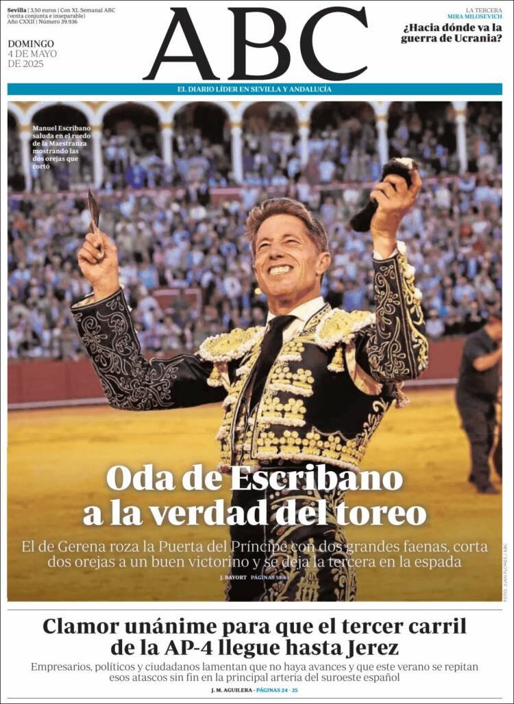 Portada de ABC - Sevilla (España)