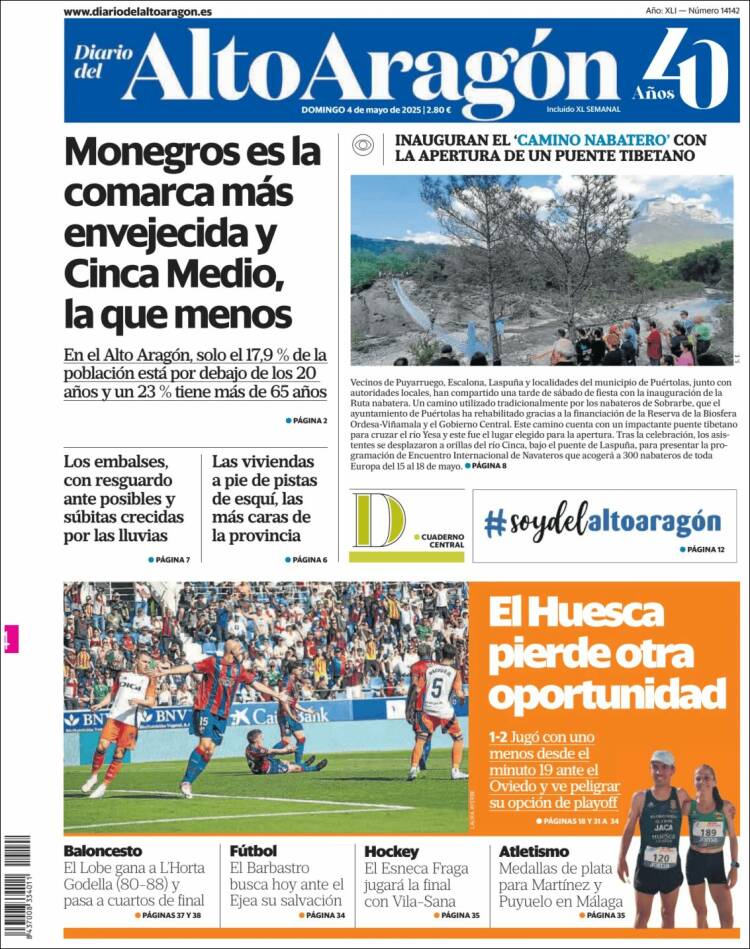 Portada de Diario del AltoAragón (España)