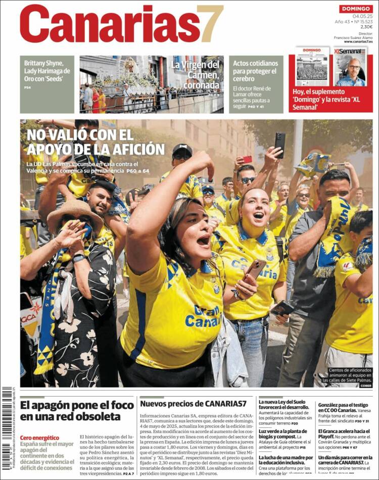 Portada de Canarias 7 (España)