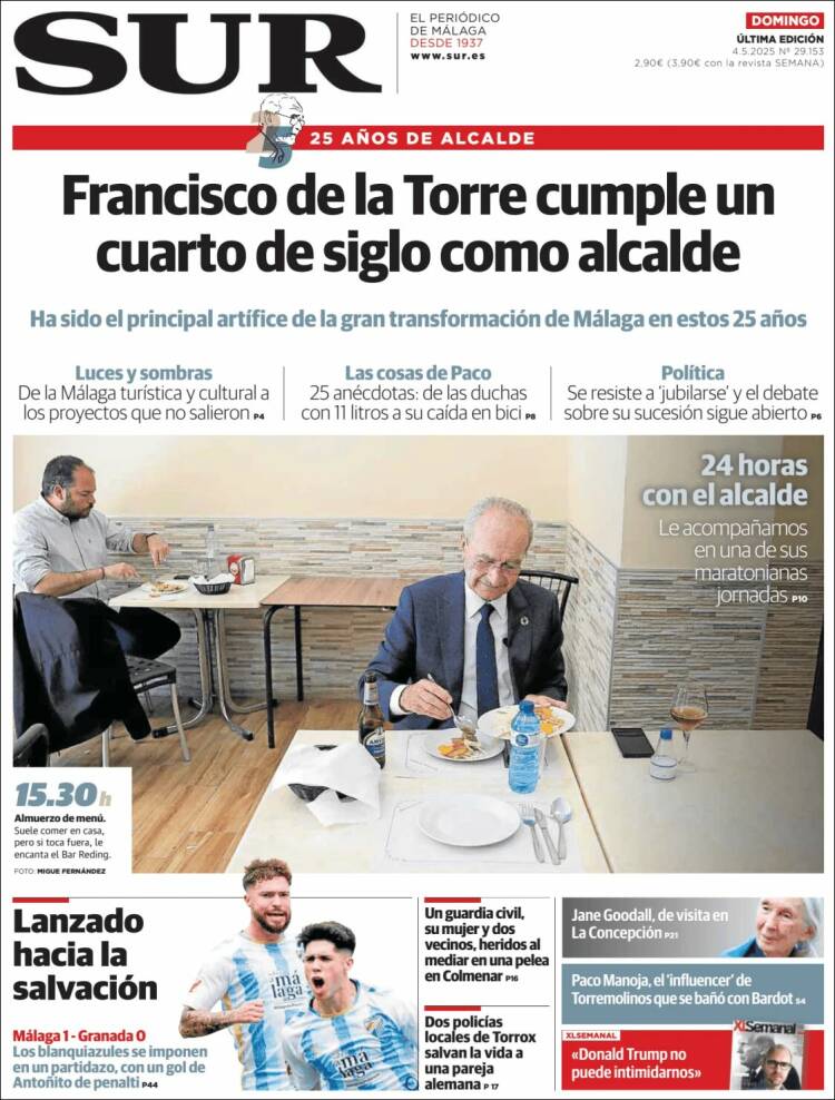 Portada de Diario el Sur (España)