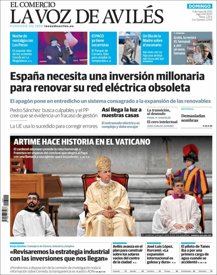 Portada de El Comercio - Avilés (España)