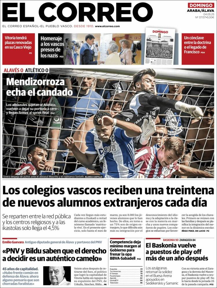 Portada de El Correo - Álava (España)