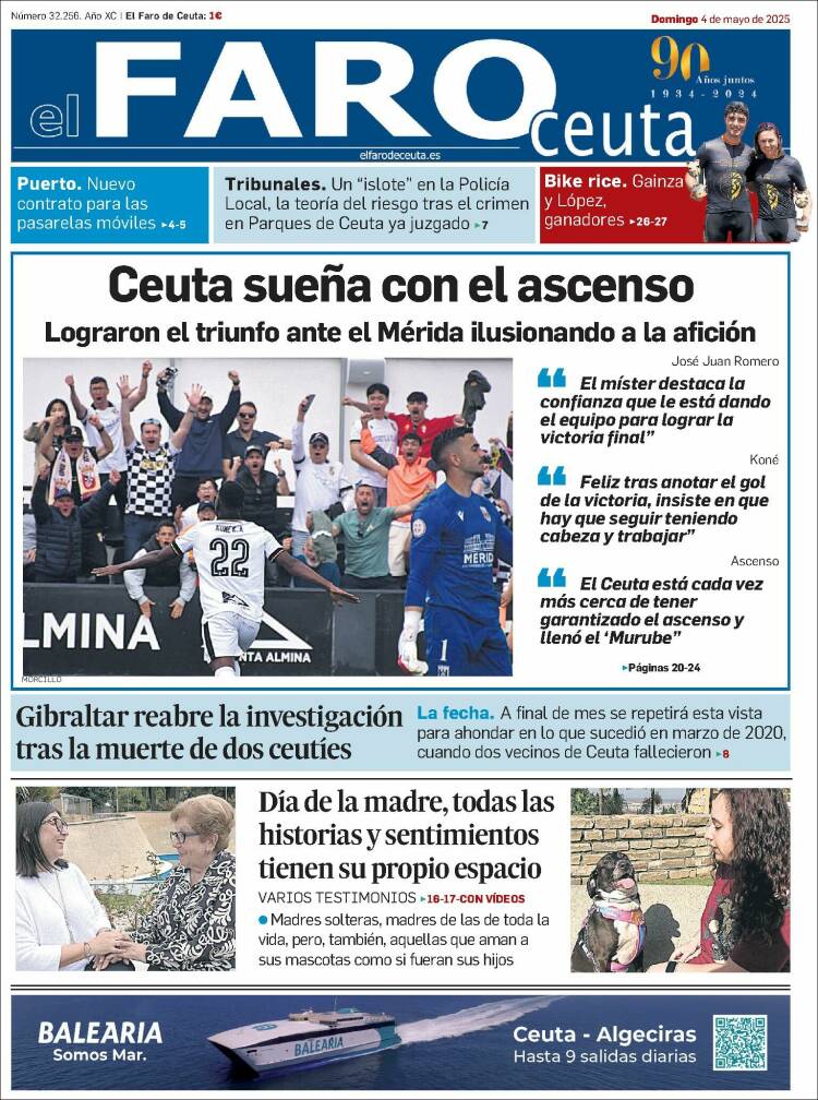 Portada de El Faro de Ceuta (España)