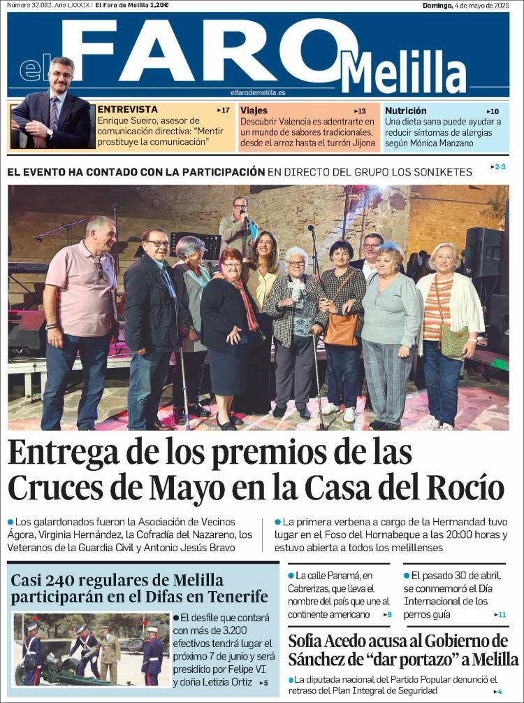 Portada de El Faro de Melilla (España)